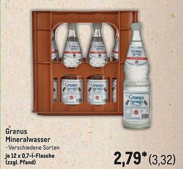Granus Mineralwasser - verschiedene Sorten