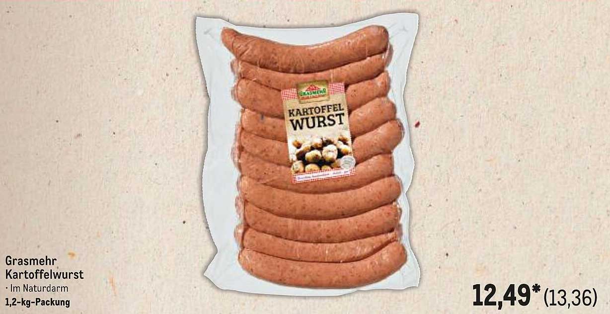 Grasmehr Kartoffelwurst im Naturdarm – 1,2-kg-Packung
