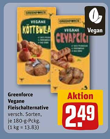 Greenforce Vegane Fleischalternative - Köttbullar und Cevapcici
