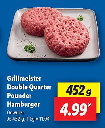 Grillmeister Double Quarter Pounder Hamburger