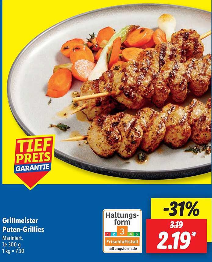 Grillmeister Puten-Grillies, mariniert