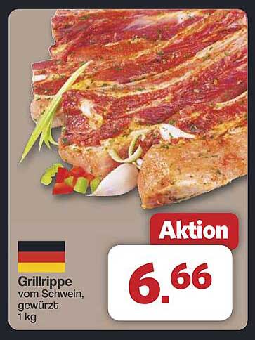 Grillrippe vom Schwein, gewürzt, 1 kg