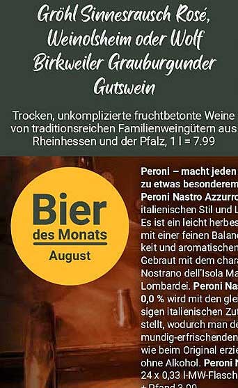 Gröhl Sinnenrausch Rosé, Weinolsheim oder Wolf Birkweiler Grauburgunder Gutswein