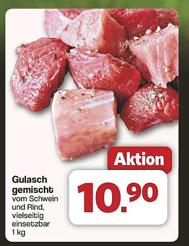Gulasch gemischt vom Schwein und Rind – vielseitig einsetzbar, 1 kg
