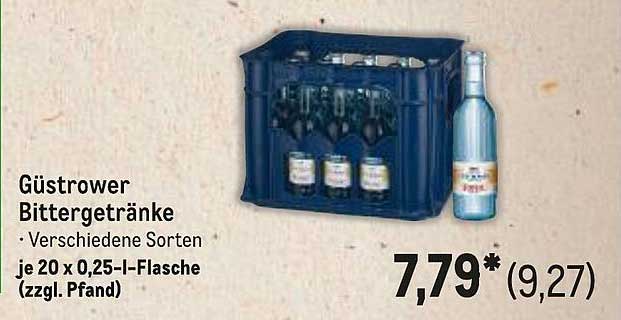 Güstrower Bittergetränke – 20 x 0,25 l-Flasche (zzgl. Pfand)