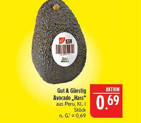 Gut & Günstig Avocado „Hass“ aus Peru, Kl. I Stück