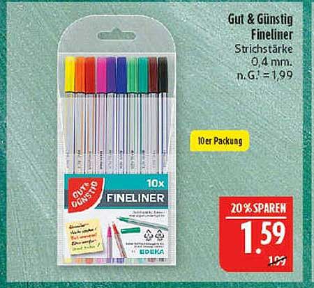 Gut & Günstig Fineliner 10er Packung