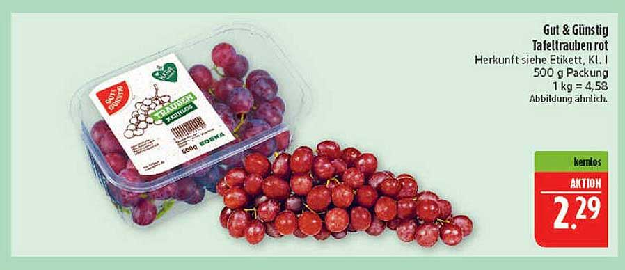 Gut & Günstig Tafeltrauben rot 500 g