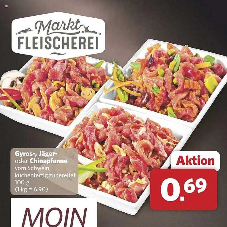 Gyros-, Jäger- oder China-Pfanne vom Schwein, küchenfertig zubereitet