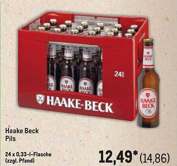 Haake Beck Pils 24 x 0,33 l-Flasche (zzgl. Pfand)
