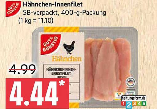 Hähnchen-Innenfilet, SB-verpackt, 400-g-Packung