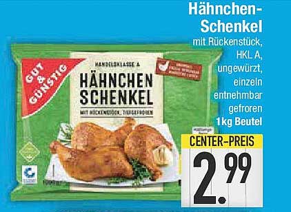 Hähnchen-Schenkel mit Rückenstück, ungewürzt, 1kg Beutel
