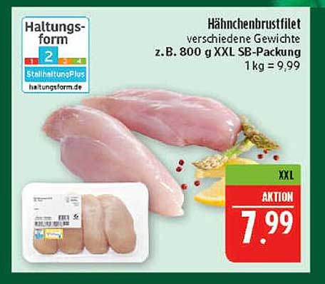 Hähnchenbrustfilet verschiedene Gewichte z.B. 800 g XXL SB-Packung