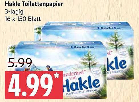 Hakle Toilettenpapier 3-lagig, 16 x 150 Blatt