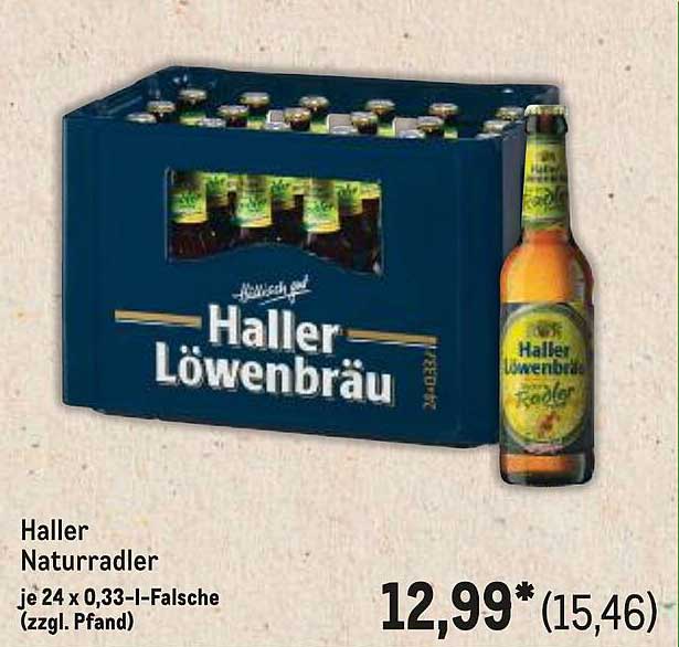 Haller Naturradler - je 24 x 0,33-l-Flasche (zzgl. Pfand)