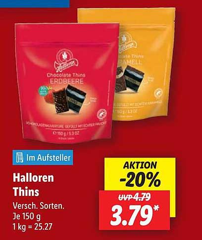 Halloren Thins Verschiedene Sorten 150 g