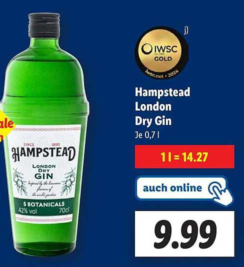 Hampstead London Dry Gin 0,7l