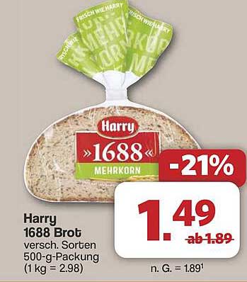 Harry 1688 Brot - Mehrkorn Variante 500-g-Packung