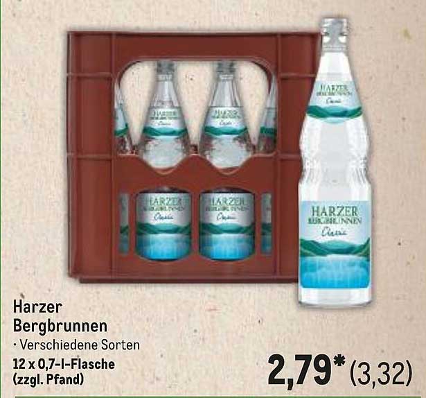 Harzer Bergbrunnen - 12 x 0,7 l-Flasche (verschiedene Sorten)