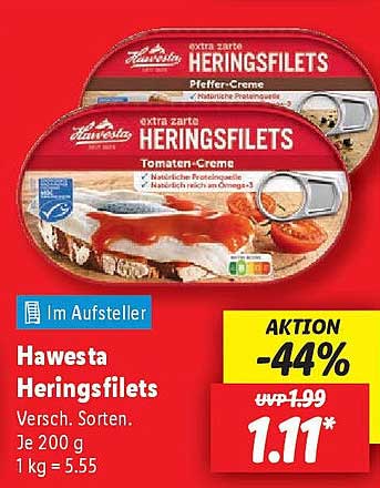 Hawesta Heringsfilets in verschiedenen Sorten - extra zart!