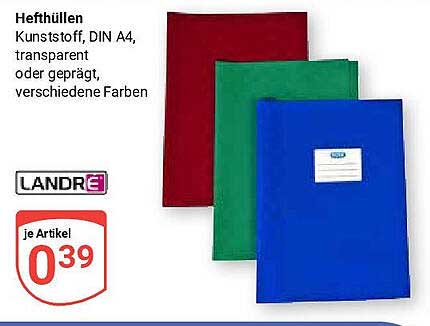 Heft-hüllen aus Kunststoff, DIN A4, transparent oder geprägt, verschiedene Farben