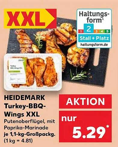HEIDEMARK Turkey-BBQ-Wings XXL - Putenoberflügel in Paprika-Marinade