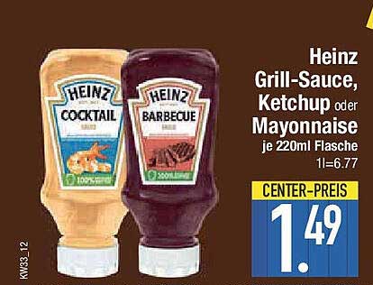 Heinz Grill-Sauce, Ketchup oder Mayonnaise je 220ml Flasche