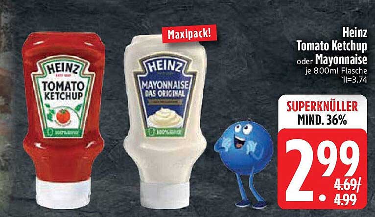 Heinz Tomaten Ketchup oder Mayonnaise je 800ml Flasche