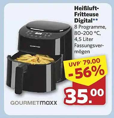 Heiße Luftfritteuse Digital - Gourmetsmaxx