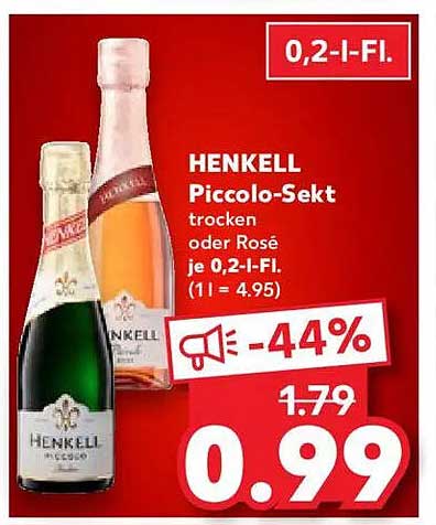 HENKELL Piccolo-Sekt trocken oder Rosé je 0,2-l-Flasche
