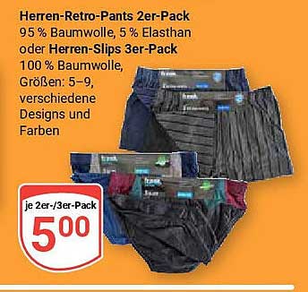 Herren-Retro-Pants 2er-Pack oder Herren-Slips 3er-Pack