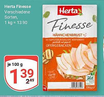 Herta Finesse Hähnchenbrust, verschiedene Sorten