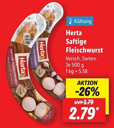 Herta Saftige Fleischwurst 500 g