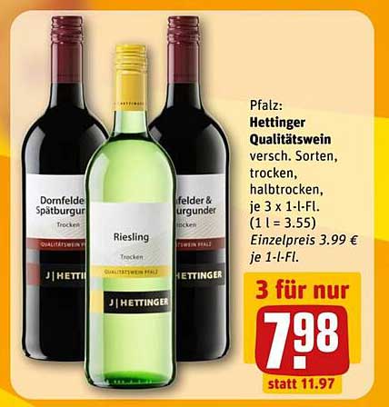 Hettinger Qualitätswein 3 für nur 7,98 €