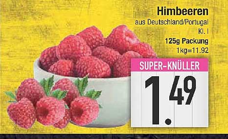 Himbeeren aus Deutschland/Portugal Kl. I - 125g Packung
