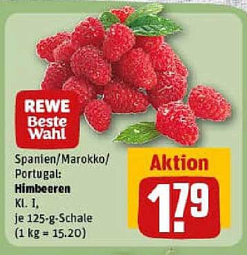 Himbeeren Kl. I 125-g-Schale