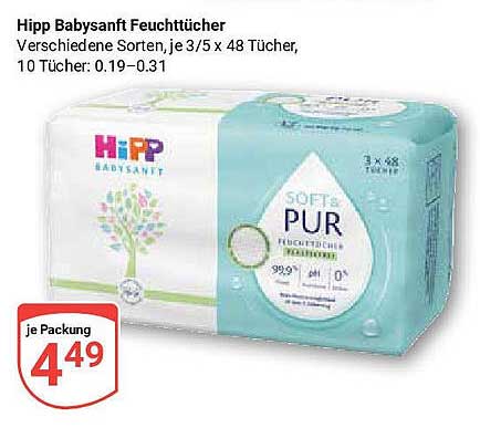 Hipp Babysanft Feuchttücher