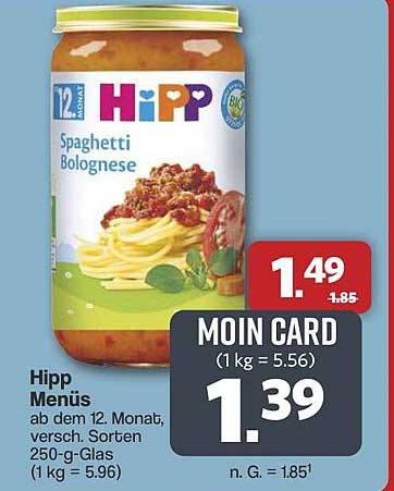 Hipp Menüs Spaghetti Bolognese