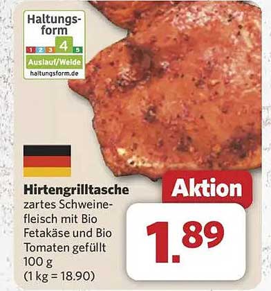 Hirtengrilltasche – zartes Schweinefleisch mit Bio Feta und Bio Tomaten gefüllt