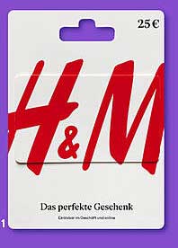 H&M Geschenkkarte im Wert von 25 €