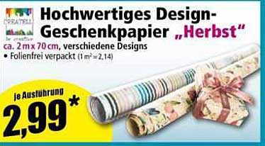 Hochwertiges Design-Geschenkpapier "Herbst"