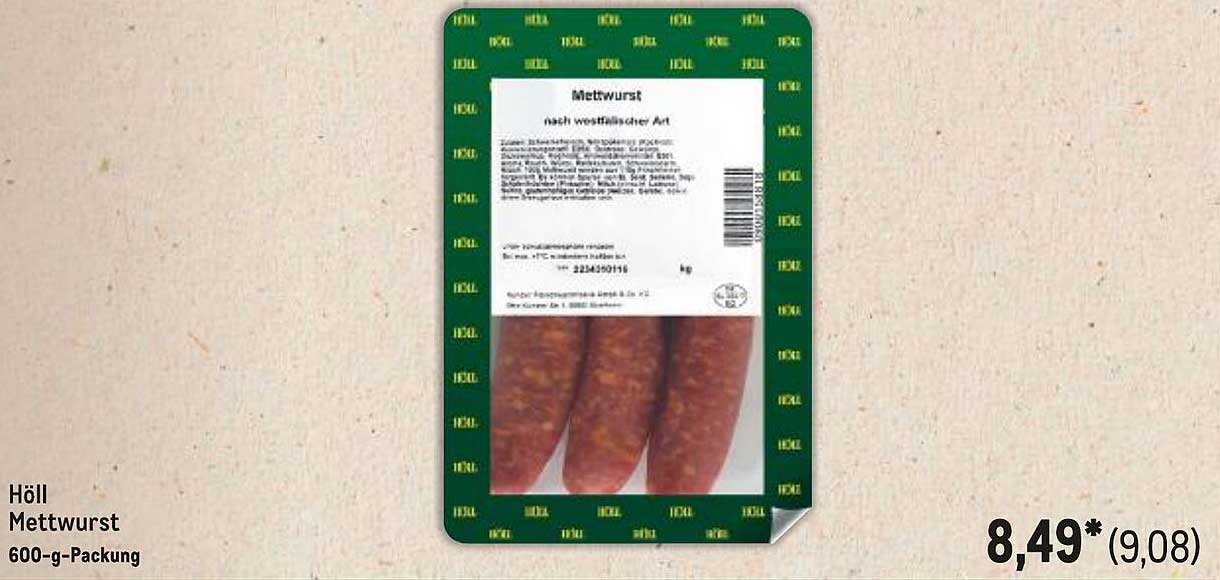 Höll Mettwurst 600-g-Packung