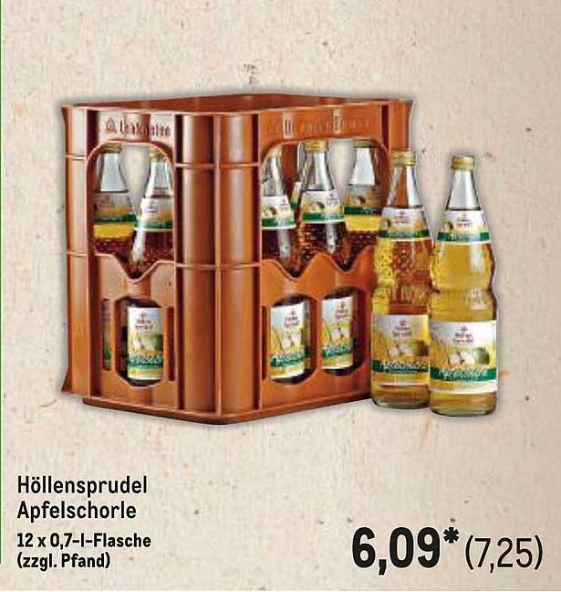 Höllensprudel Apfelschorle 12 x 0,7 l-Flasche (zzgl. Pfand)