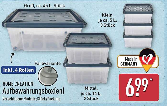 HOME CREATION Aufbewahrungsbox(en) - Verschiedene Modelle; Stück/Packung