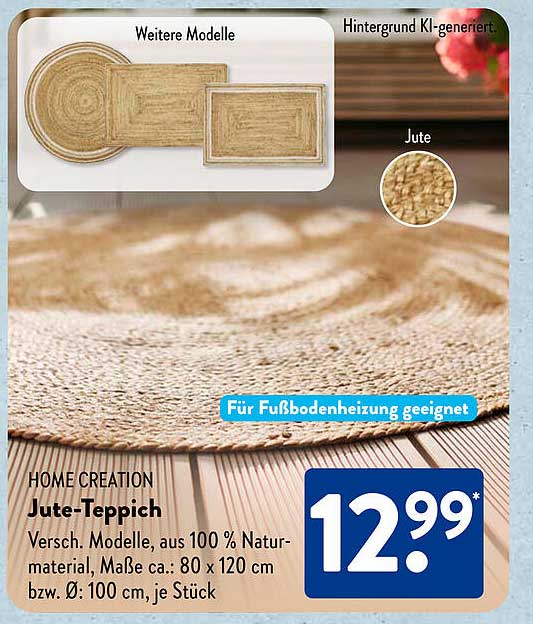 HOME CREATION Jute-Teppich