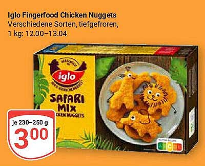 Iglo Fingerfood Chicken Nuggets - Safari Mix
