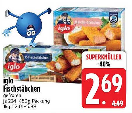 iglo Fischstäbchen gefroren 224-450g Packung