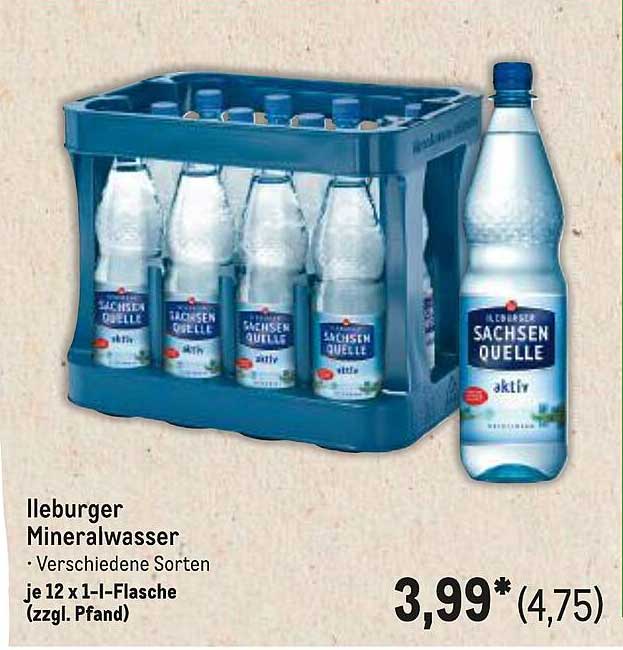 Ileburger Mineralwasser - verschiedene Sorten