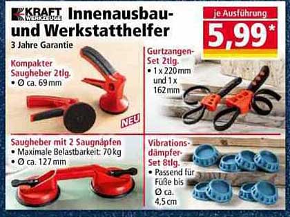 Innenausbau- und Werkstatthelfer Set – Kompakter Saugleber und Gurtzangen