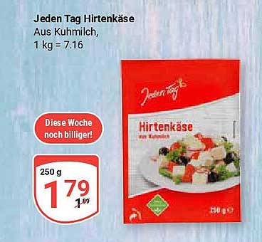 Jeden Tag Hirtenkäse 250 g - Aus Kuhmilch